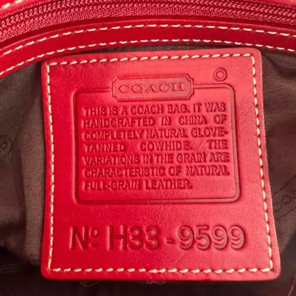 Coach Vintage Legacy West Demi Flap Red Slim Leather Crossbody Bag